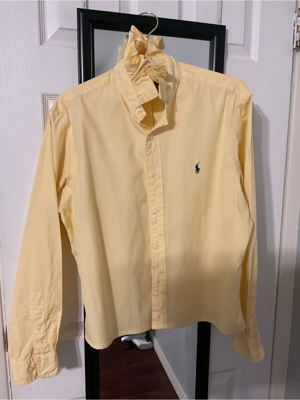 Upcycled Ralph Lauren Men’s Pale Yellow Button-Down Shirt
